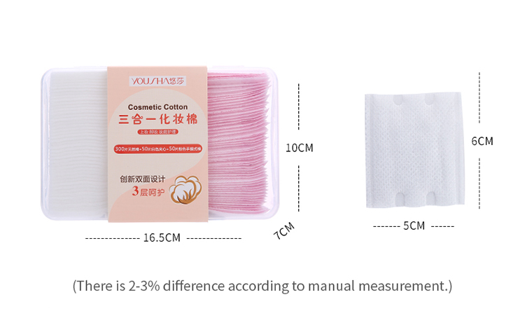 Yousha OEM beauty toos facial makeup remover cotton pads square organic cosmetic cotton pads YV014