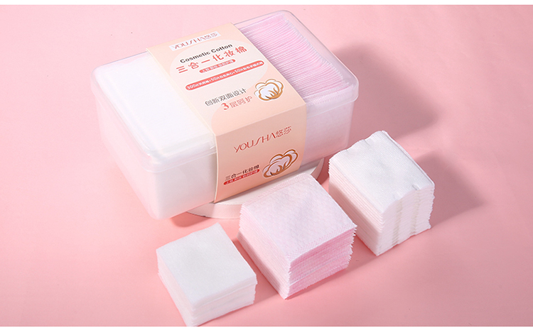 Yousha OEM beauty toos facial makeup remover cotton pads square organic cosmetic cotton pads YV014