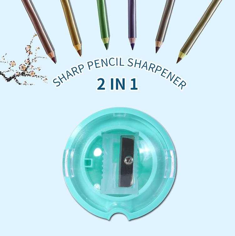 Yousha Stainless Steel Blades Makeup Eye Pencil sharpener Dual Cosmetic Sharp Pencil Sharpener YY004