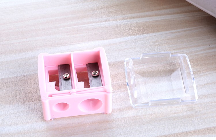 Yousha Stainless Steel Blades Makeup Eye Pencil sharpener Dual Cosmetic Sharp Pencil Sharpener YY004