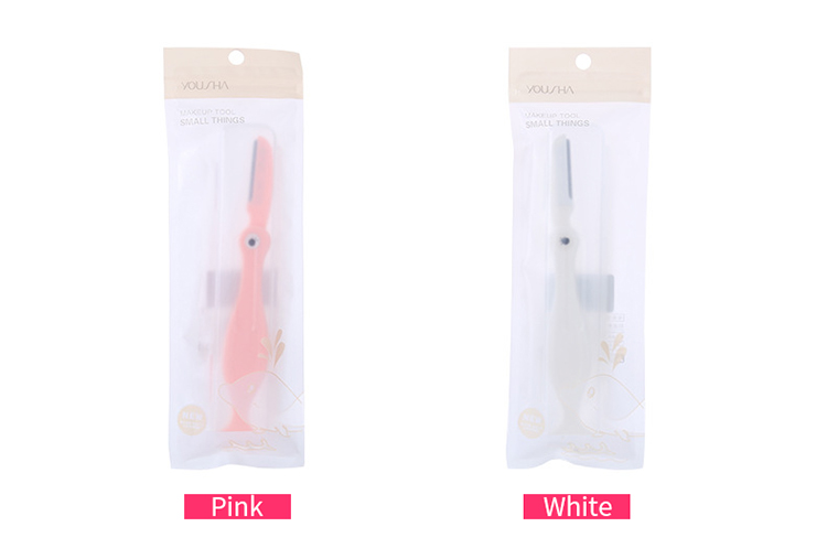 Yousha Cute Cartoon Woodpecker Design Pink And White Color Stainless Steel Eyebrow Razor For Brow Trimmer Yx123