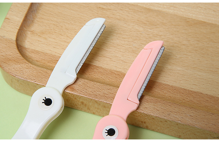 Yousha Cute Cartoon Woodpecker Design Pink And White Color Stainless Steel Eyebrow Razor For Brow Trimmer Yx123