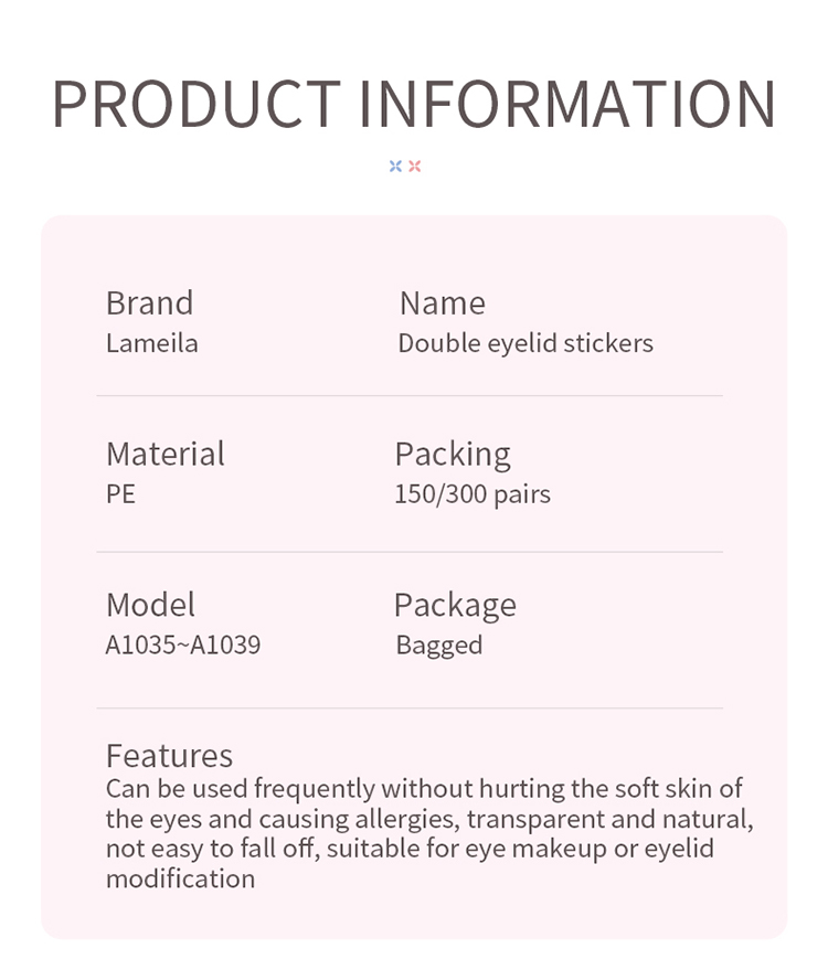 Lameila Single-sided Olive Partial PE 150/300pcs Roll Natural Invisible Waterproof Self Adhesive Double Eyelid Tape  A1035/A1036/A1037/A1038/A1039