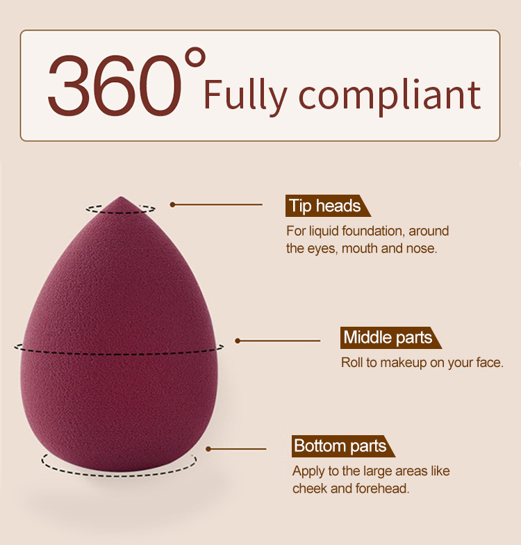 Custom Logo Makeup Latex Free Sponge Blender Cosmetic Foundation Puff Soft Beauty Cosmetic Makeup Sponge Egg MDL051