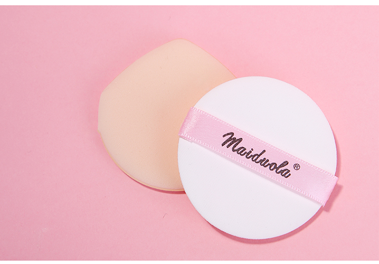 Maiduola round pointed cosmetic puff 2pcs factory custom logo OEM mini finger soft face powder puff small air makeup puff MDL056