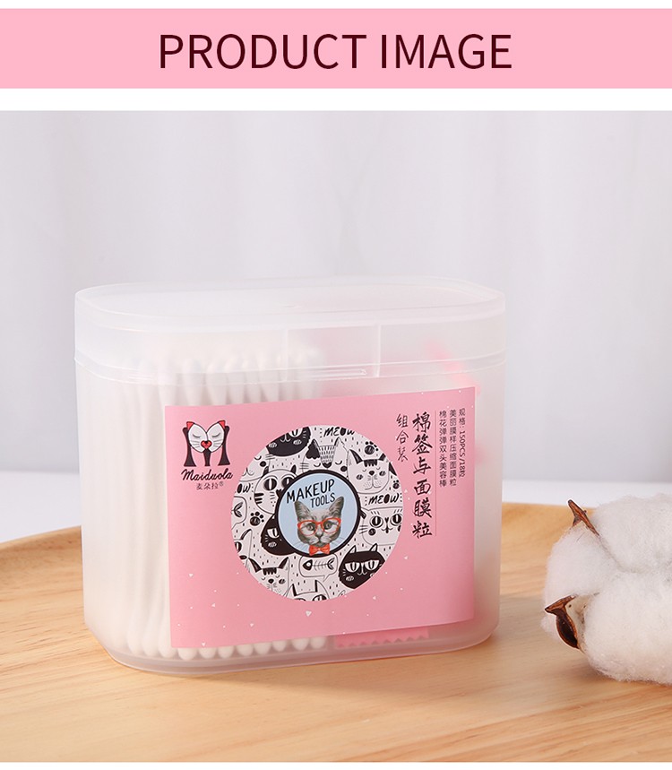 china organic wooden cotton buds with compressed face sheet