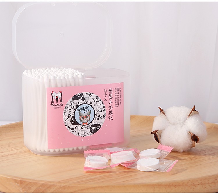 china organic wooden cotton buds with compressed face sheet