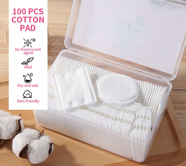 100% Organic Cottons Disposable Facial Makeup Remover Cotton Pads Face Cleansing Cotton for Women