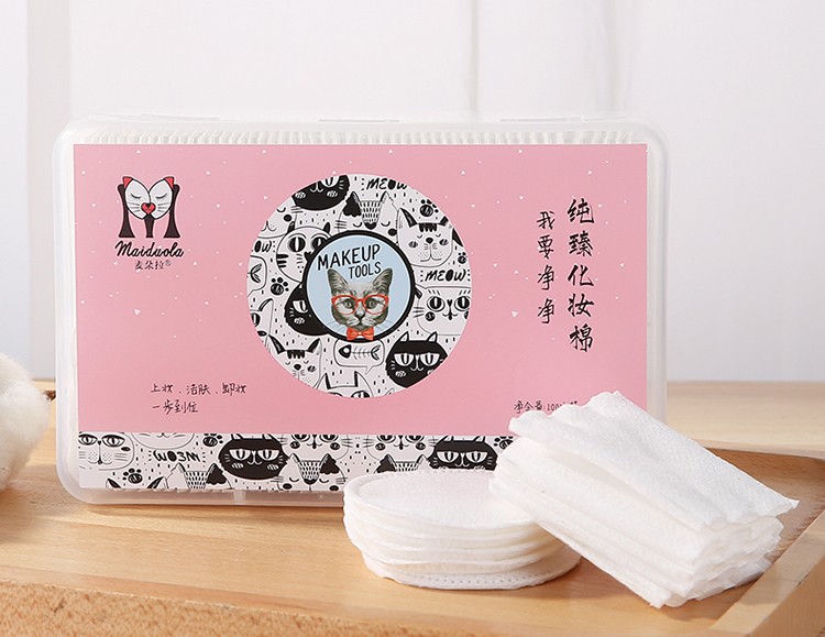 100% Organic Cottons Disposable Facial Makeup Remover Cotton Pads Face Cleansing Cotton for Women