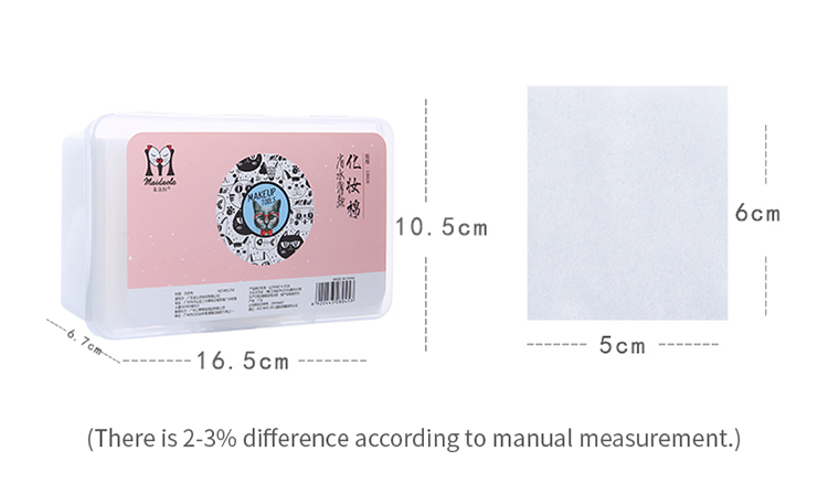 Maiduola 1000pcs facial makeup removal cotton pad cosmetic disposable sandwich cotton pads MDl256