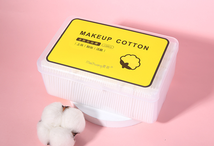 Maizhuang Custom label facial cotton pad makeup removal 120pcs thin cosmetic disposable face makeup remover cotton pads MZ001