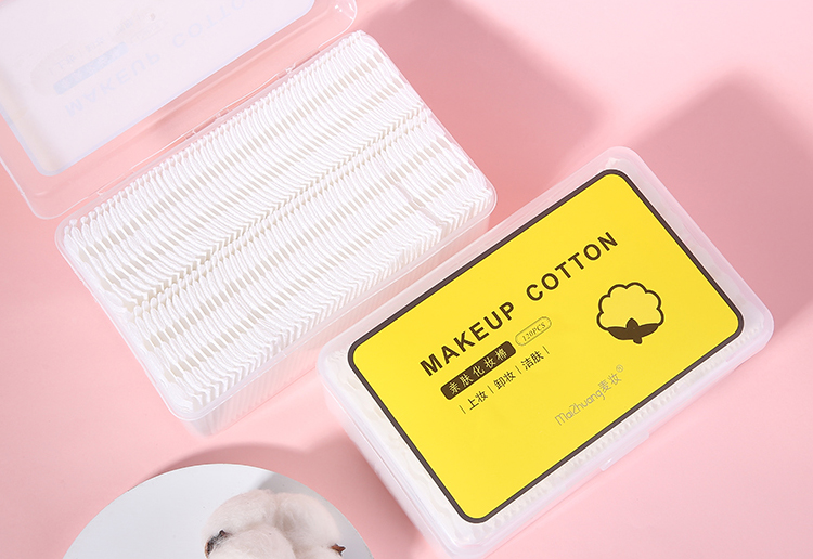 Maizhuang Custom label facial cotton pad makeup removal 120pcs thin cosmetic disposable face makeup remover cotton pads MZ001