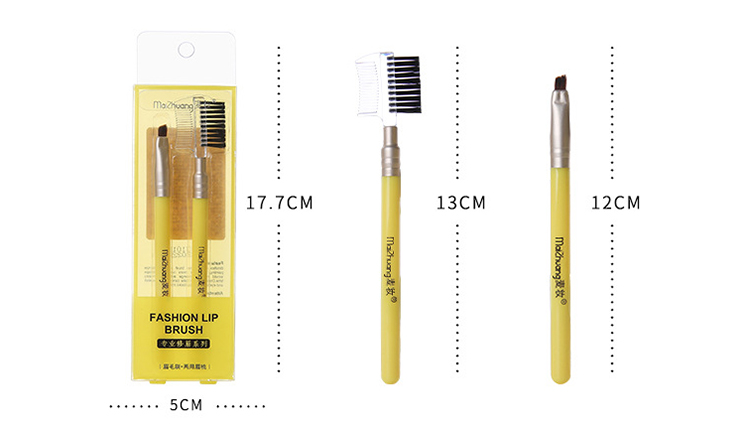 Maizhuang Professional 2pcs Dual-use Eyebrow Comb Eyelash Brushes Concealer Single Lip Brush Dual-head Makeup Sets Z359