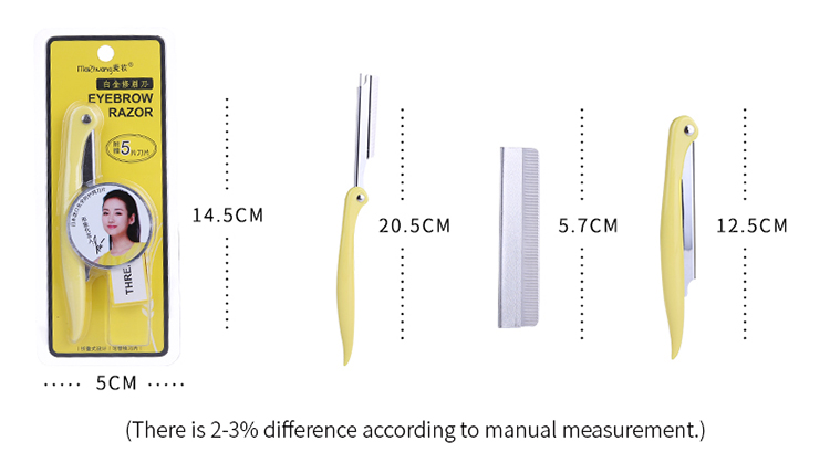 Factory Custom Private Label Eyebrow Razor 1 5pcs Dermaplane Blade Safety Eyebrow Trimmer With Plastic Cover Z013