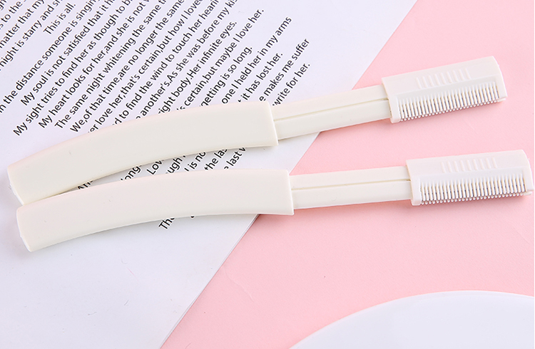 Manufacturer 2pcs Eyebrow Trimmer Macro Square Shape Stainless Steel Straight Handle Hair Eye Brow Removal Eyebrow Razor Z019