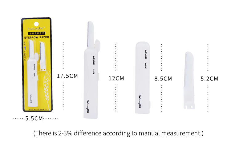 Factory Custom Private Label 1 1pcs Beauty Plastic Face Eyebrow Shaper Trimmer Retractable Eyebrow Razor For Women Z022