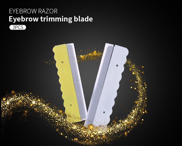 Wholesale Stainless Steel 3pcs Blade Sharper Safe Non-Slip Manual Shave Eyebrows Beard Trimming Blade Z028