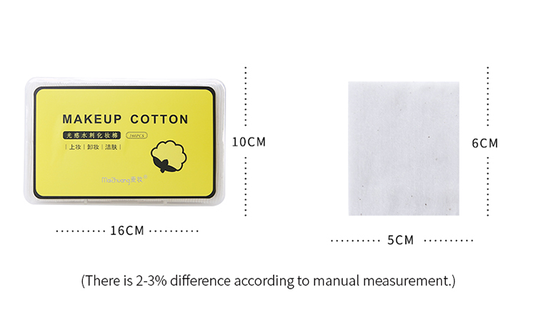 160pcs Square Organic Cotton Pads Makeup Remover Disposable Facial Cotton Pads Z063