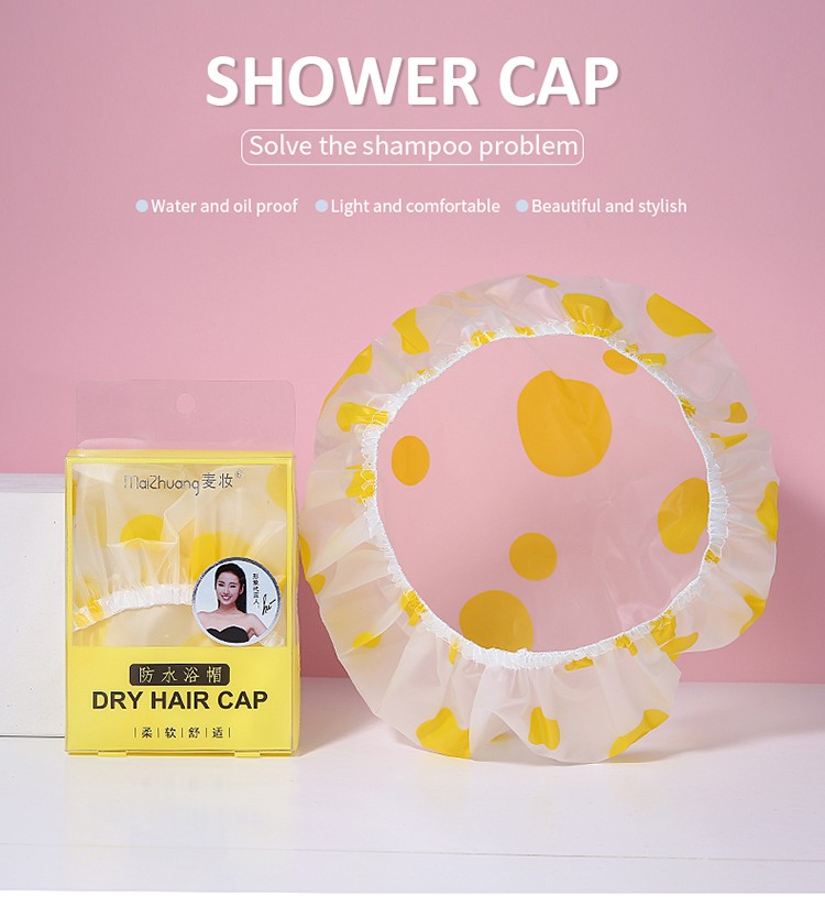 Custom logo Waterproof bath caps plastic flower ladies plastic pvc shower cap Z452
