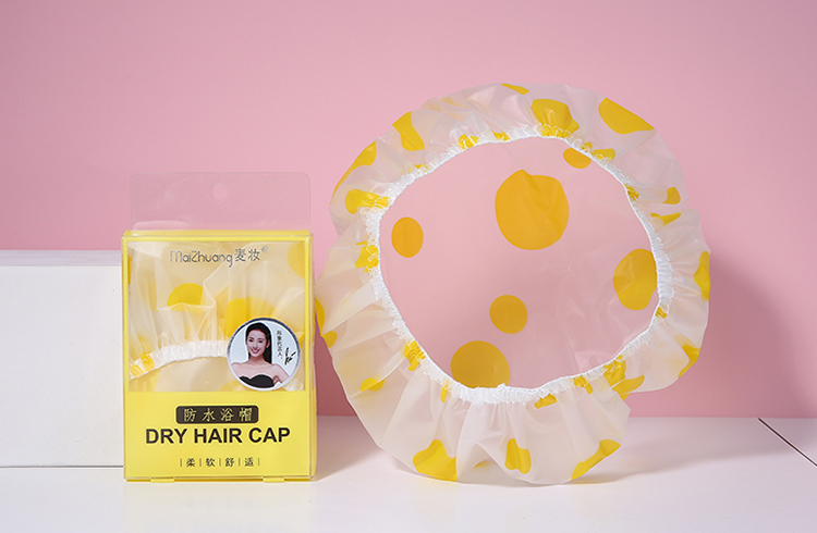 Custom logo Waterproof bath caps plastic flower ladies plastic pvc shower cap Z452