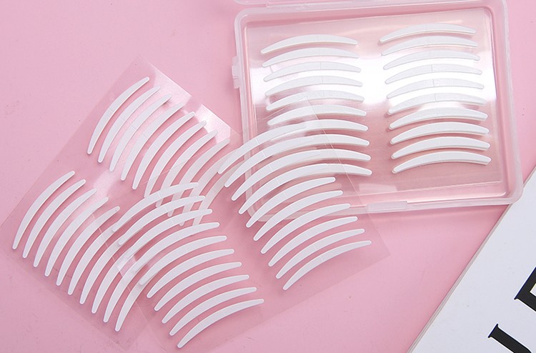 Wholesale private label eye makeup tools natural magic transparent double eyelid stickers eyelid tape with mirror Z554