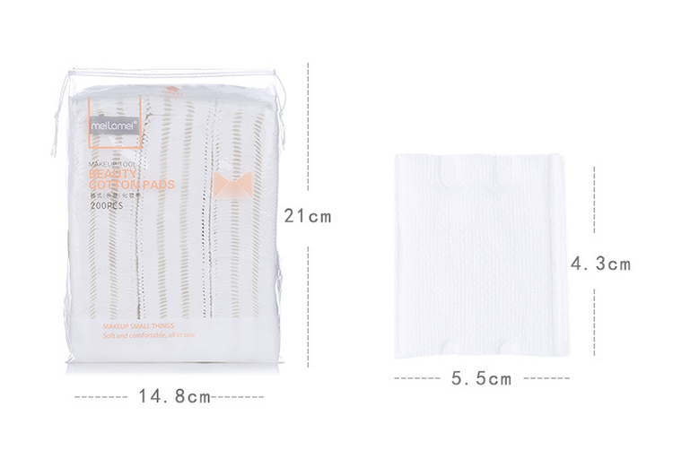 Bulk 200pcs Disposable facial cosmetic makeup remove cotton pads with 2 different sides M003