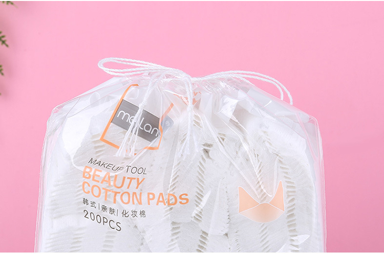 Bulk 200pcs Disposable facial cosmetic makeup remove cotton pads with 2 different sides M003