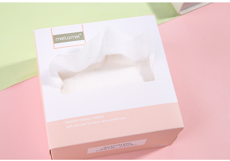 Meilamei extraction type 60 pieces thin save water disposable makeup remover cotton pad with paper box M006