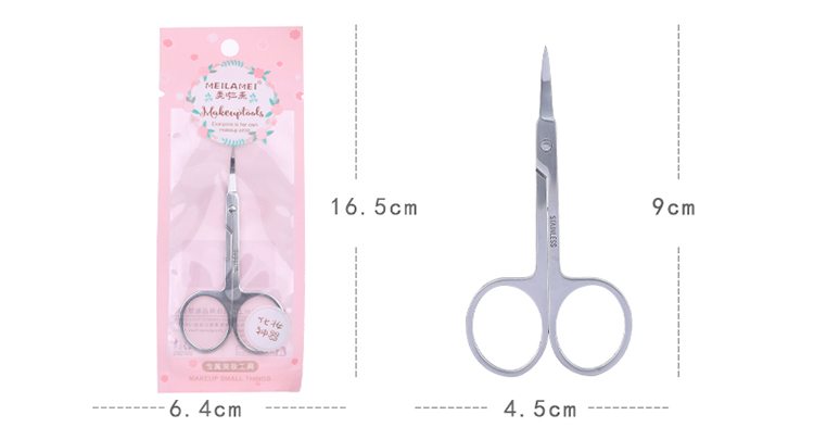 Yousha Wholesale Small Makeup Scissor Eyelashes Remover portable Facial Trimmer Nose Hair remover Face Eyebrow Scissors M751