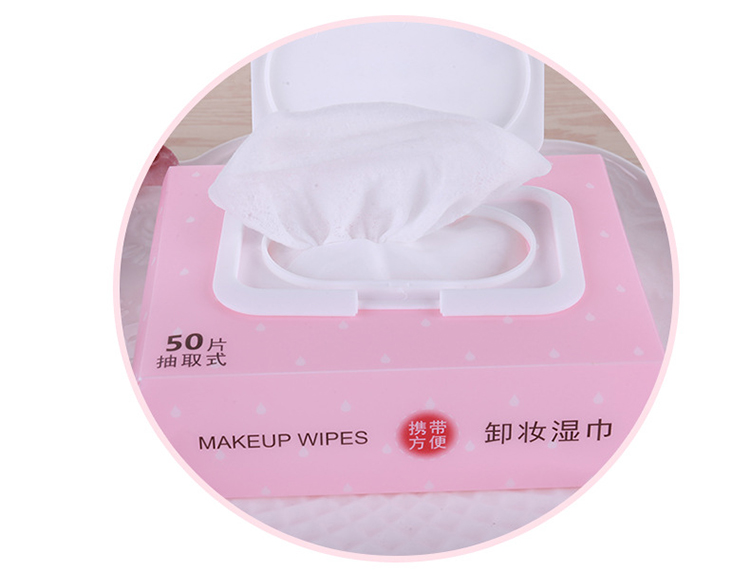 50 counts Manufacturer face cleansing wipes female feminine care cleaning makeup remover wet wipes with fragance