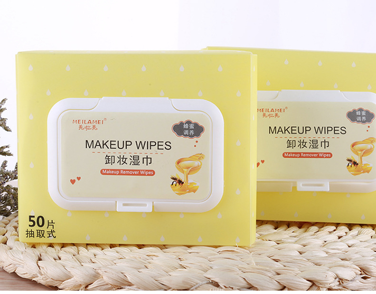 50 counts Manufacturer face cleansing wipes female feminine care cleaning makeup remover wet wipes with fragance