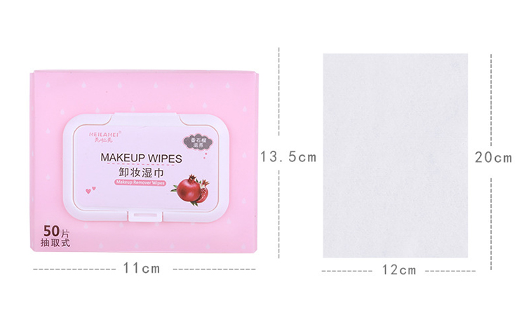 50 counts Manufacturer face cleansing wipes female feminine care cleaning makeup remover wet wipes with fragance