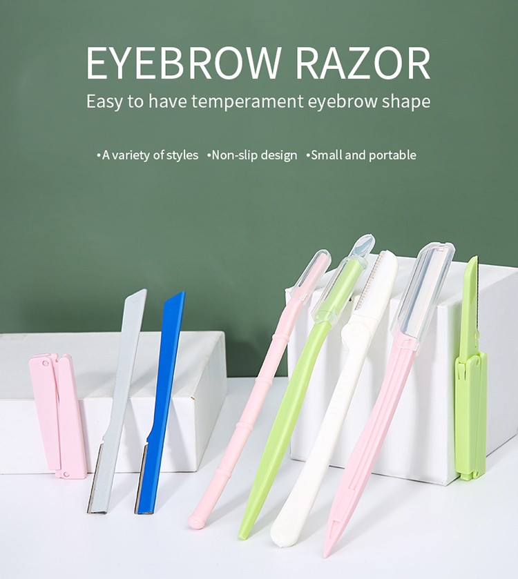 New Styles Touch-up Stainless Steel Eyebrow Safety Eye brow Razor Set Trimmer MLM-C010