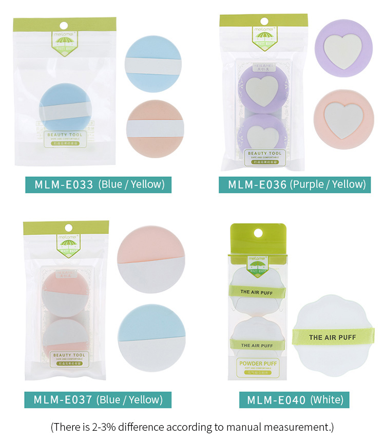 Wholesale Lady Cosmetic Single Pack Variety of Patterns Round Shape Cosmetic Air Cushion Puff Facial Sponge E001