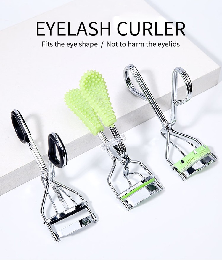 Meilamei wholesale makeup tools eyelash curler with silicone pad private label stainless steel eyelash curler MLM-F003