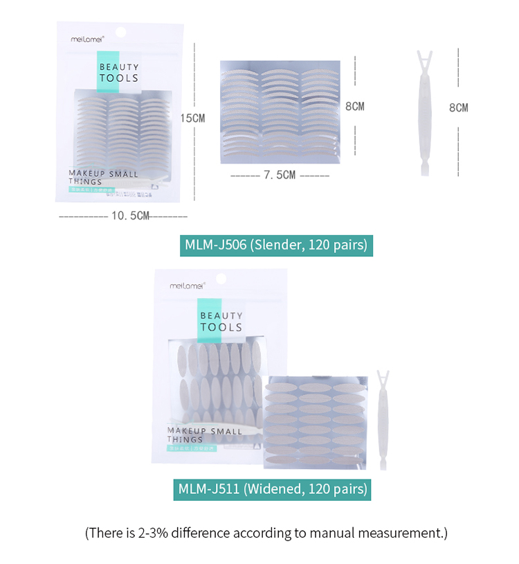 Meilamei Good Quality Professional Nature 120pair Double Eye Lid Stickers Waterproof Double Eyelid Tape Sticker Mlm-j506 511