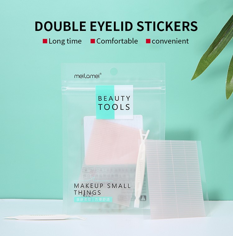Private Label Eyelid Stickers 80pcs Invicible Fiber Double Eyelid Tape Sticker Strip MLM-J509