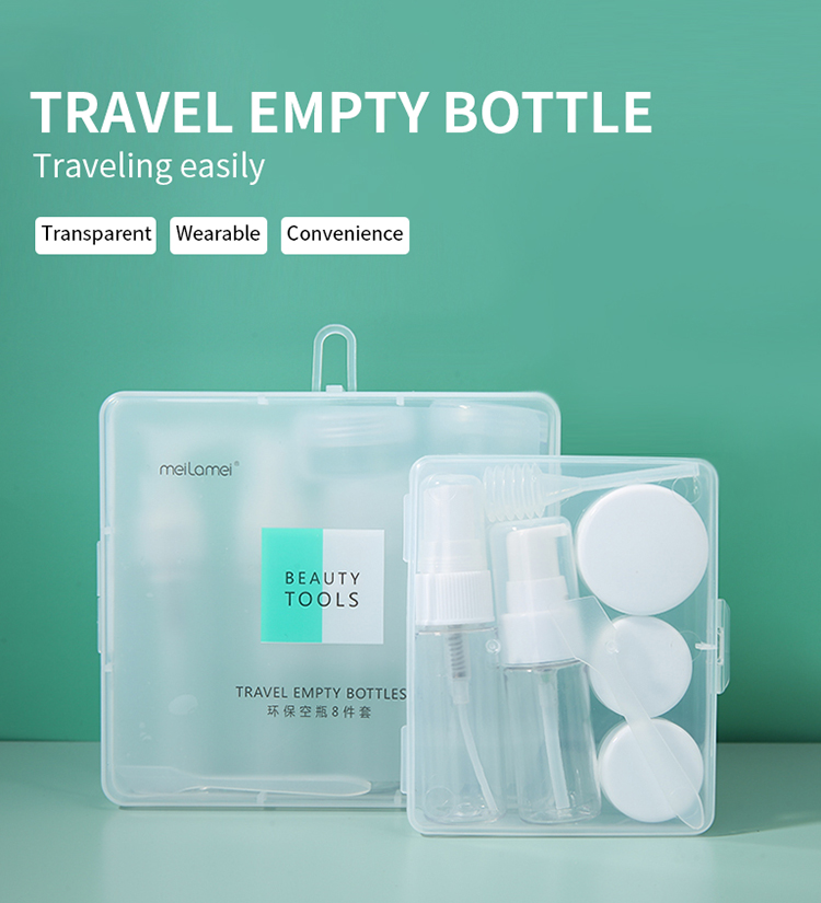 Portable Travel Plastic Cosmetic Set Bottles 7pcs/set Simplicity Cosmetics Bottles And Jars Set L500