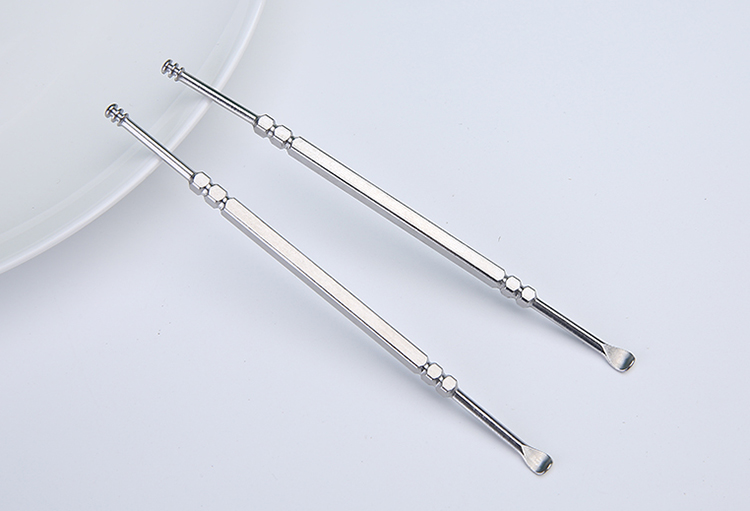 Meilamei Ear Curette Non-slip Handle Stainless Steel Sliver Double Head Lihgted Gracey Ear Curette MLM-P502