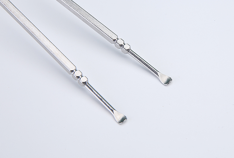 Meilamei Ear Curette Non-slip Handle Stainless Steel Sliver Double Head Lihgted Gracey Ear Curette MLM-P502