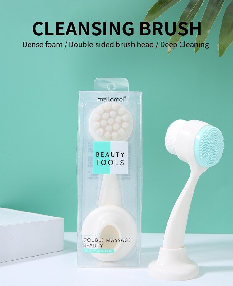 Individual Package Double Head Facial Spin Cleansing Brush Customizable Facial Cleansing Brush Y502