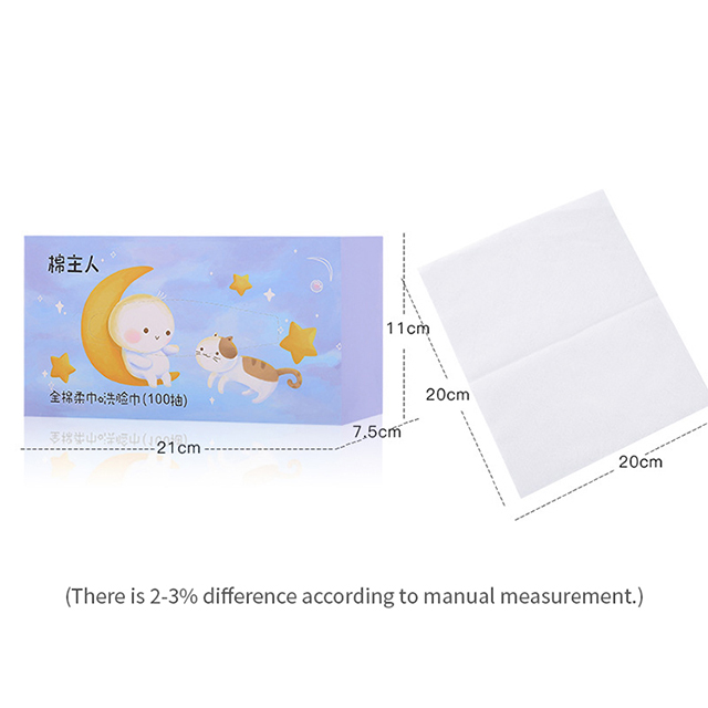 Cotton master Wholesale Plain Weave Face Cleaning Towel Cosmetic Disposable Cotton Tissue Hotel supplies 100pcs MZR006