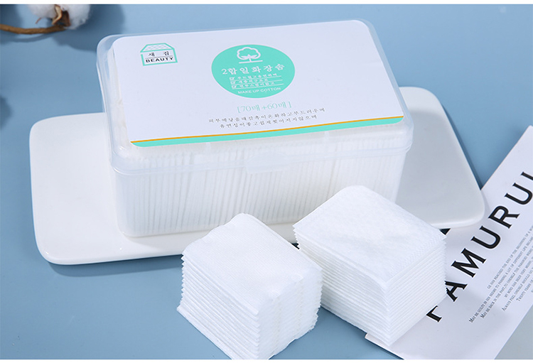 Niaowu 110 pcs 2in1 Pack Pearl Grain Face Cleansing Make up Remover Wholesales Cotton Pads For Face N803