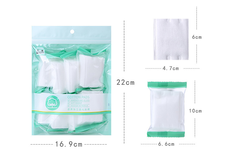 Niaowu Custom label facial cotton pad makeup removal 64pcs thin cosmetic disposable face makeup remover  N822