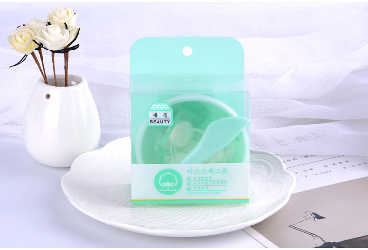 Factory wholesale DIY facial skin care mask bowl tools 3 in 1 set spatula plastic mask mixing bowl with sheet mask