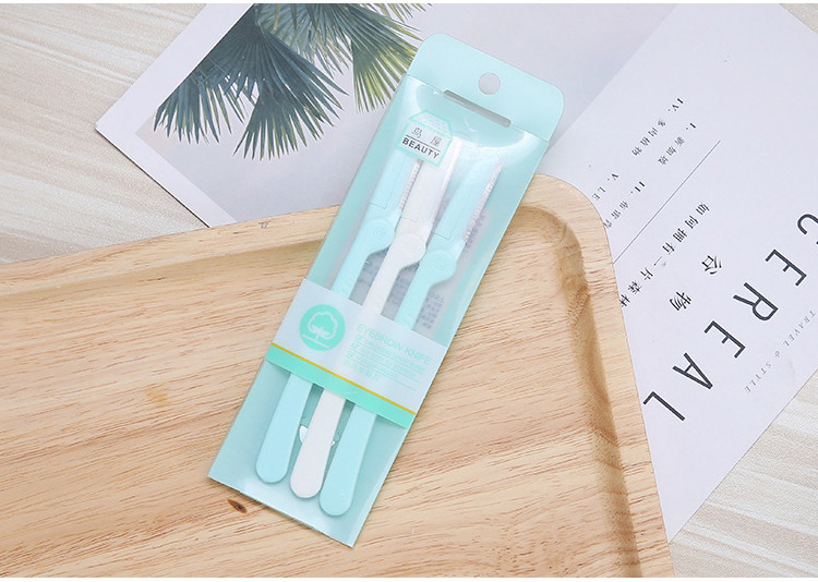 Niaowu Wholesale Folding Eyebrow Knife Profession Custom Label Eyebrow Razor 3pcs Stainless Steel Women Eyebrow Trimmer N250