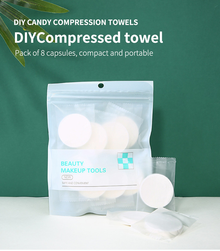 8pcs facial compression bath towels non woven body hand wholesale stock customized face disposable compressed towel SLB-L002