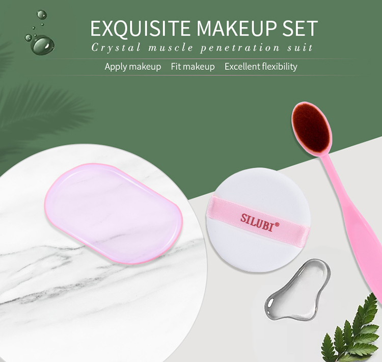 Makeup tools beauty mini sponges puff set oem custom logo makeup brush powder puff makeup sponge with silicone S167