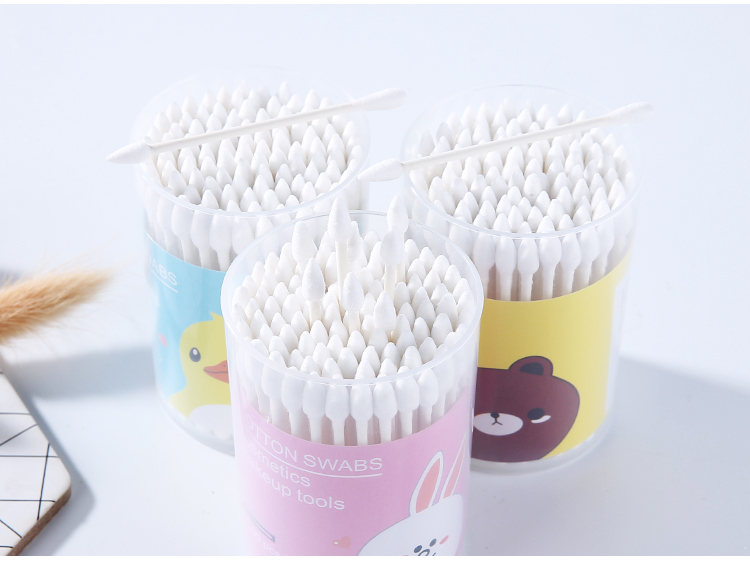 makeup lipstick baby adult bud round pointed 100pcs disposable mini double head cleaning sanitary ear swab cotton buds S962