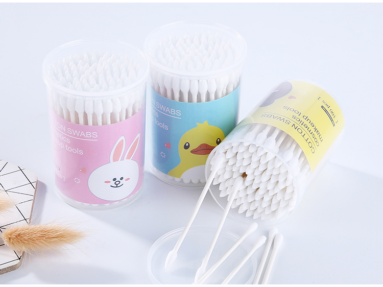 makeup lipstick baby adult bud round pointed 100pcs disposable mini double head cleaning sanitary ear swab cotton buds S962